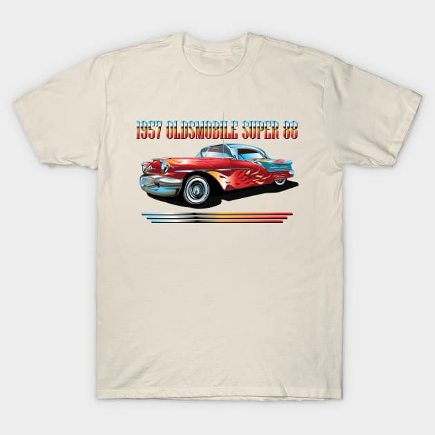 1957 OLDSMOBILE SUPER 88 - RACE EDITION T-Shirt by KARMADESIGNER T-SHIRT SHOP